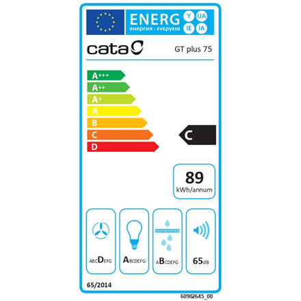CATA | Hood | GT-PLUS 75 X /M | Canopy | Energy efficiency class C | Width 79.2 cm | 645 m³/h | Mechanical control | Eco