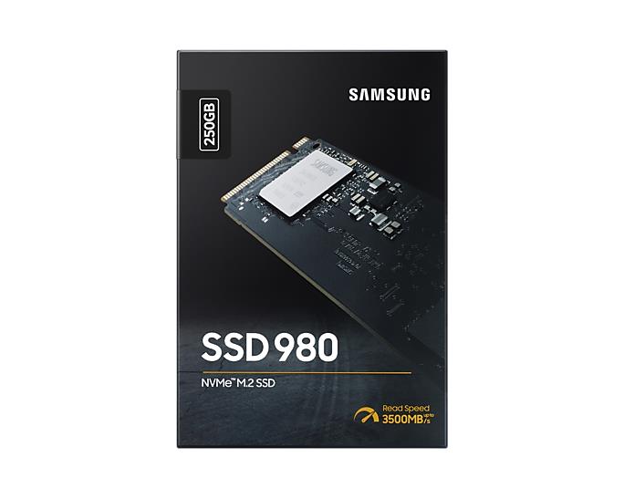 SSD SAMSUNG 980 250GB M.2 PCIE NVMe MLC Write speed 1300 MBytes/sec Read speed 2900 MBytes/sec 2.38mm TBW 150 TB MTBF 1500000 hours MZ-V8V250BW