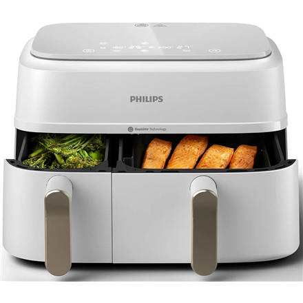 Philips Double basket Airfryer | NA353/10 3000 series | Power 2750 W | Capacity 9 L | Rapid Air Plus | White