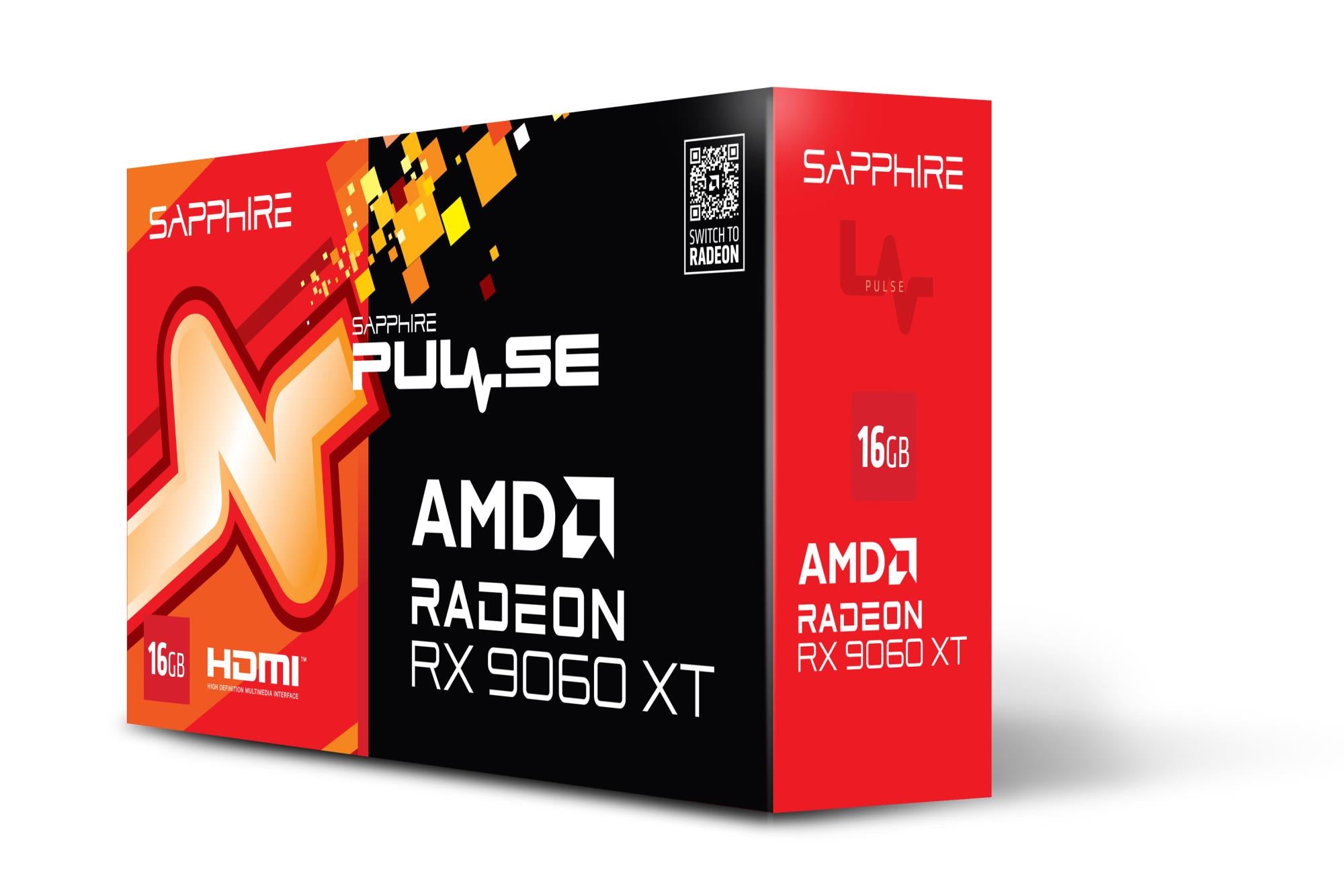 Graphics Card SAPPHIRE AMD Radeon RX 9060 XT 16 GB GDDR6 128 bit PCIE 5.0 16x GPU 2700 MHz Dual Slot Fansink 2xHDMI 1xDisplayPort 11350-03-20G