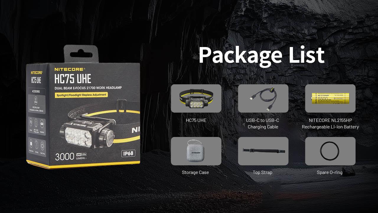 HEADLAMP H SERIES 3000 LUMENS/HC75 UHE NITECORE