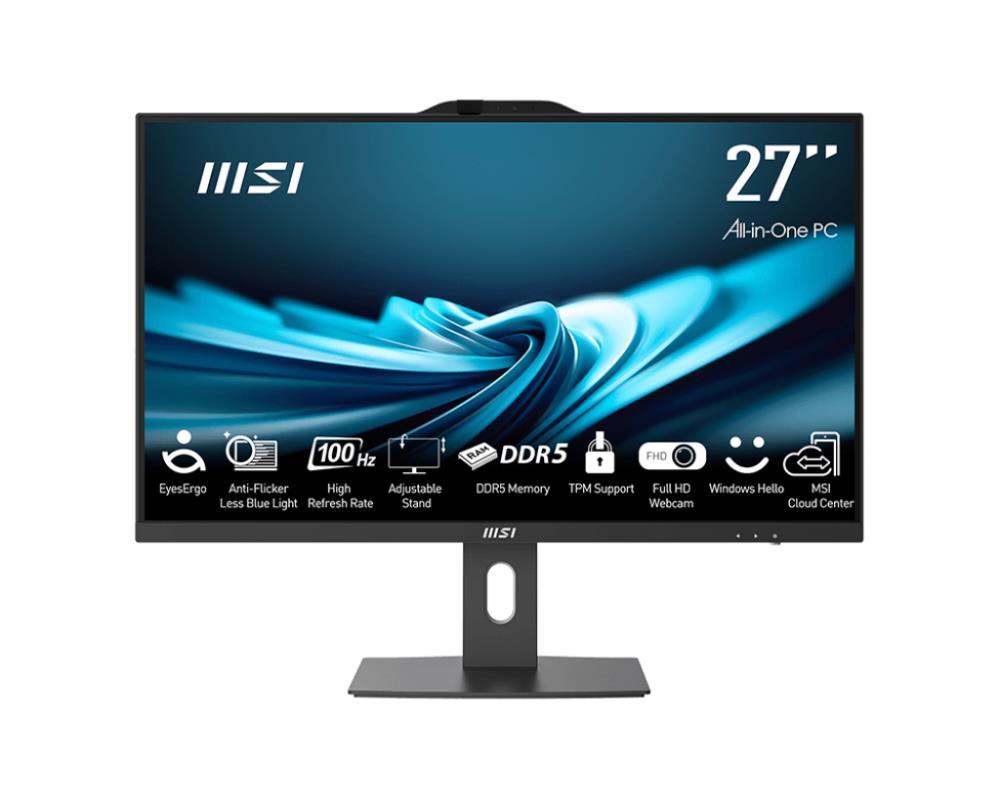 Monoblock PC MSI PRO AP272P 14M Business All in One CPU Core i7 i7-14700 2100 MHz Screen 27" RAM 16GB DDR4 3200 MHz SSD 1TB Graphics card Intel UHD Graphics Integrated Windows 11 Pro Colour Black PROAP272P14M-495EU