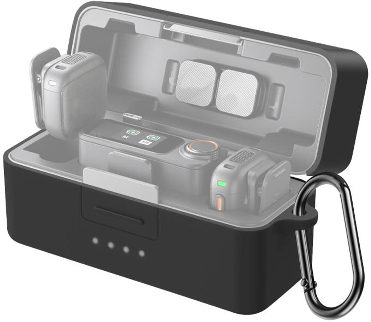 PULUZ Silicone Charging Case Protective Cover for DJI Mic 3 (Black) - Image 1