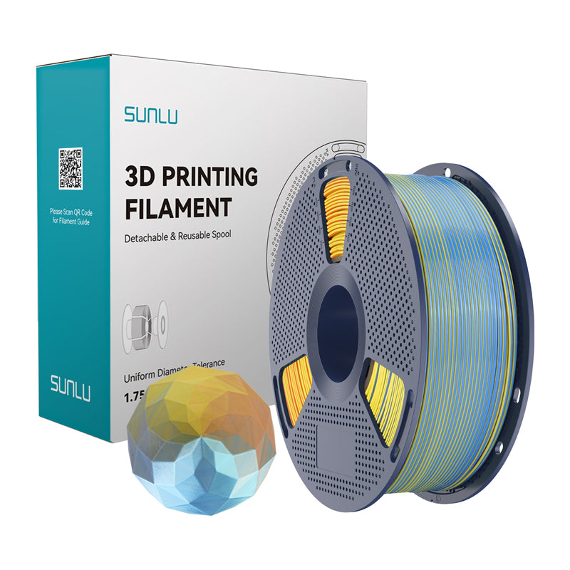 Sunlu PLA+ Silk Forth-Color Filament (blue-purple-orange-yellow) - Image 1
