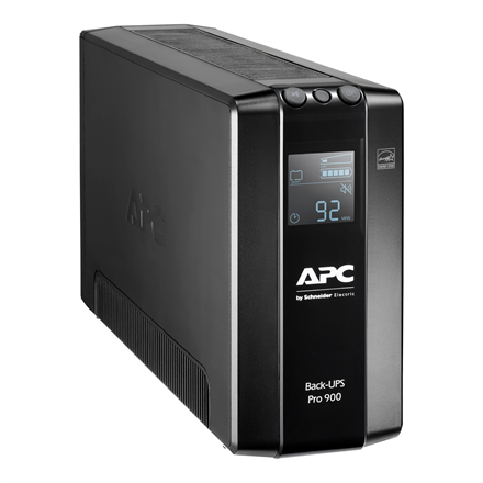 Schneider Electric APC Back-UPS Pro, Tower, 6x IEC C13 outlets, AVR, LCD, user-replaceable battery | BR900MI | 900 VA | 