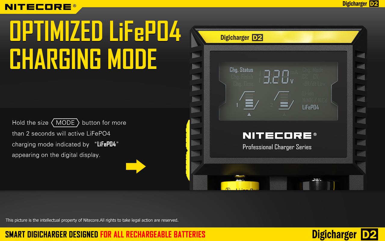 BATTERY CHARGER 2-SLOT/D2 EU NITECORE