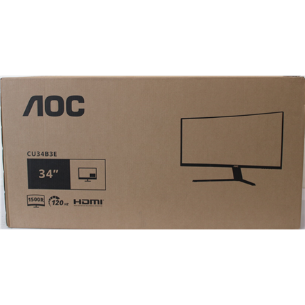 AOC CU34B3E Curved 34" 3440x1440/21:9/300cd/m2/4ms HDMI, DisplayPort, USB, Audio out | Warranty 36 month(s) | DAMAGED PA