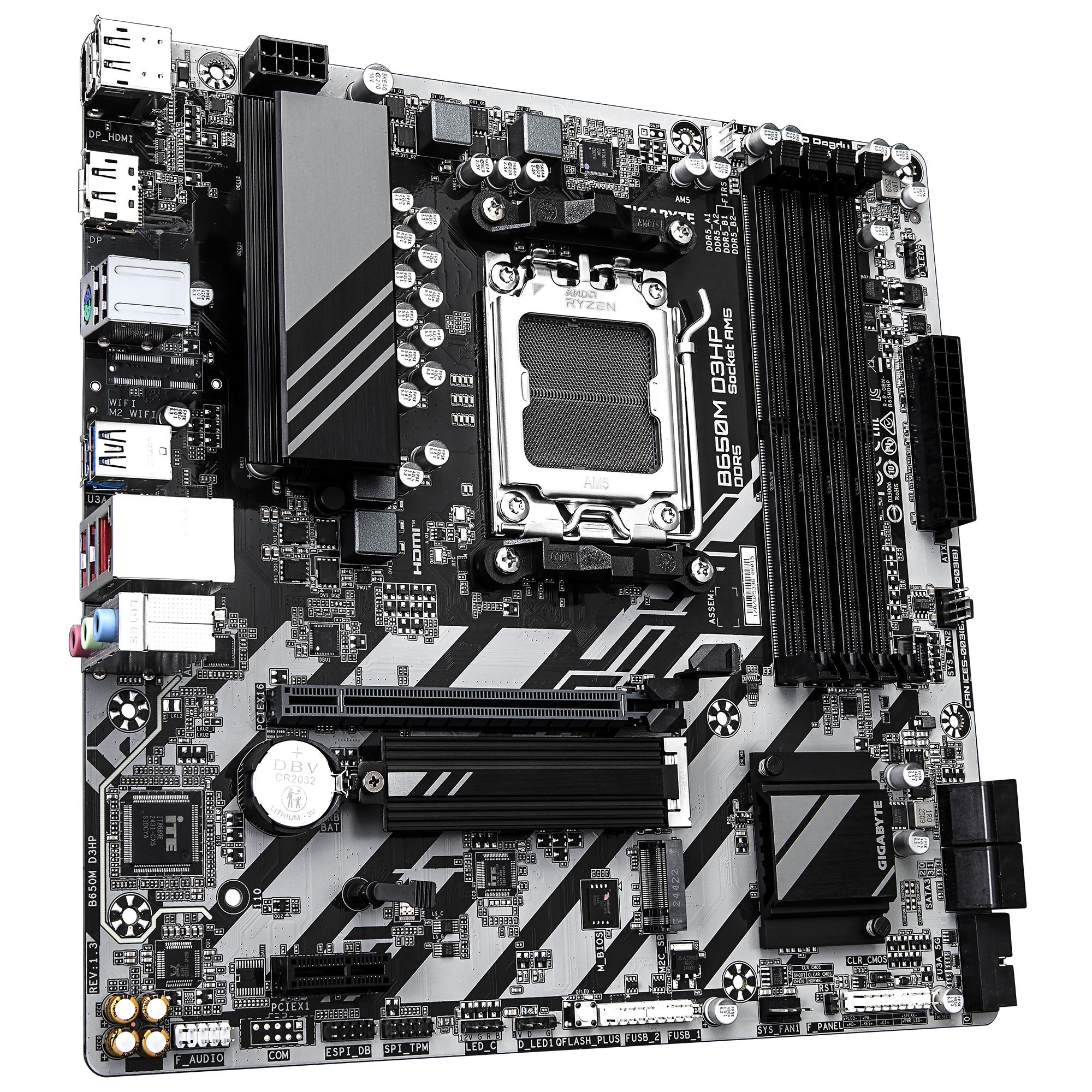 Mainboard GIGABYTE AMD B650 SAM5 Micro-ATX Memory DDR5 Memory slots 4 B650MD3HP1.3