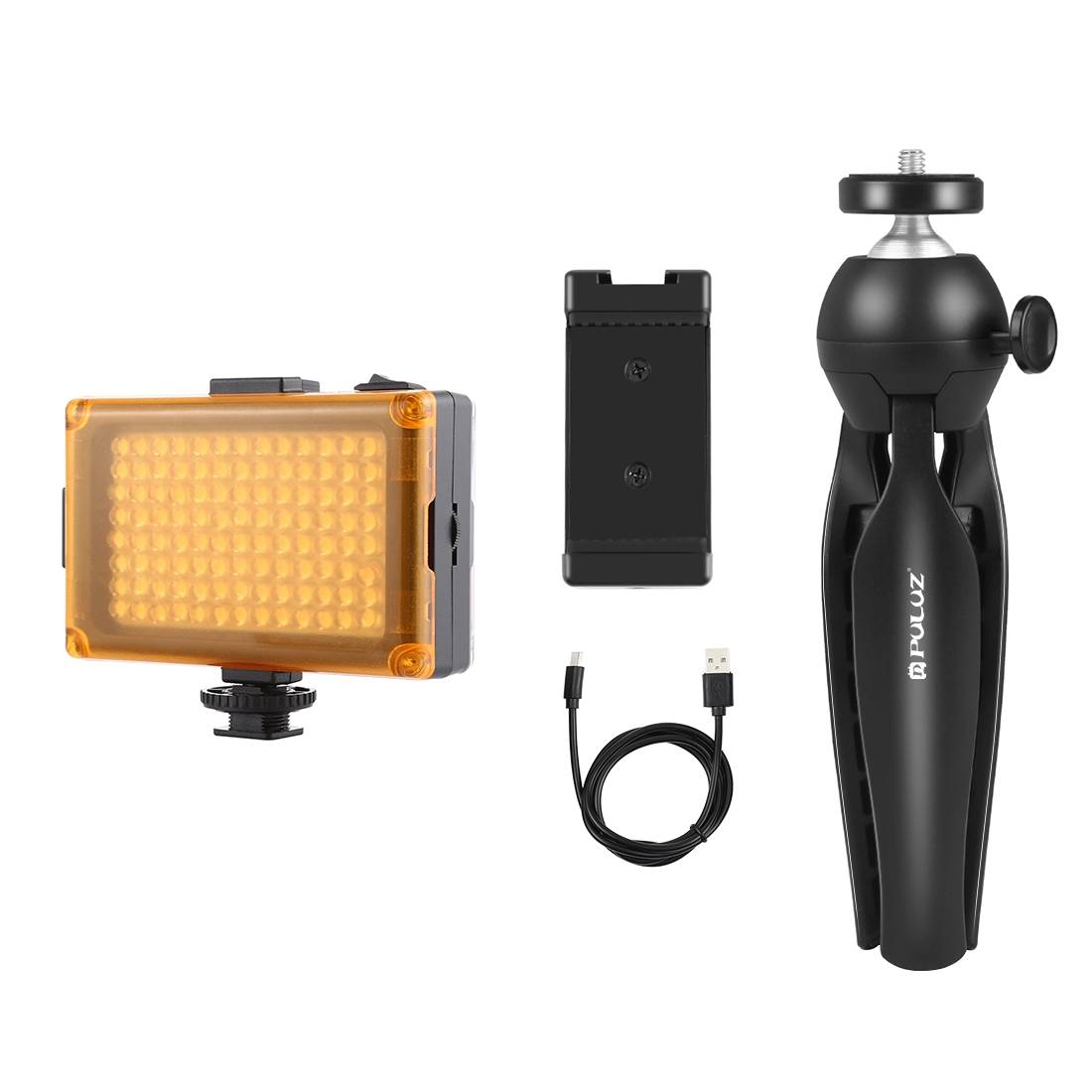 Puluz live recording set tripod + LED lamp + phone clip PKT3131B - Image 2
