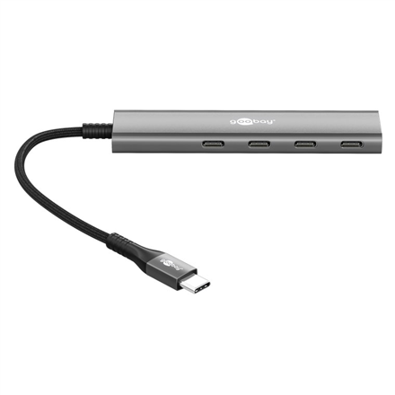 Goobay Slim 4-Port USB Hub, USB-C to USB-C, 5 Gbit/s