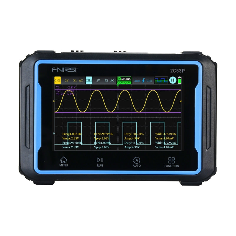 Portable 3-in-1 FNIRSI 2C53P 4.3" touchscreen oscilloscope - Image 1