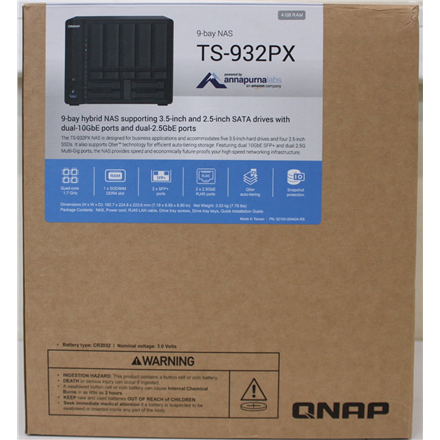 SALE OUT. | QNAP 9-Bay QTS NAS | TS-932PX-4G | Up to 9 HDD/SSD Hot-Swap | AnnapurnaLabs Alpine | AL324 ARM Cortex-A57 Qu