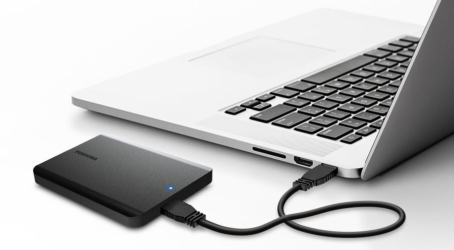 External HDD TOSHIBA Canvio Basics 2022 HDTB510EK3AA 1TB USB 3.2 Colour Black HDTB510EK3AA