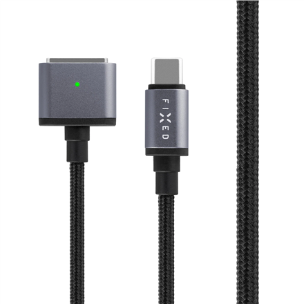 Fixed | Braided charging cable with USB-C/MagSafe 3 connectors, 2 m, 140 W, Gray
