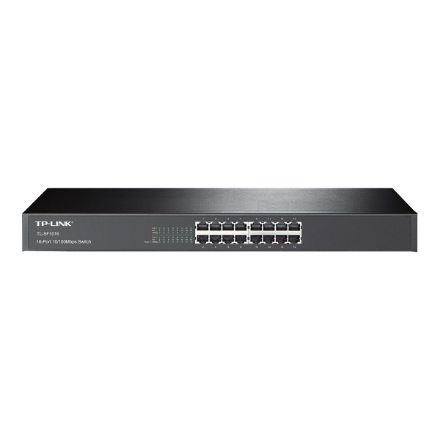 TP-LINK | Switch | TL-SF1016 | Unmanaged | Rackmountable | 10/100 Mbps (RJ-45) ports quantity 16 | Power supply type Ext