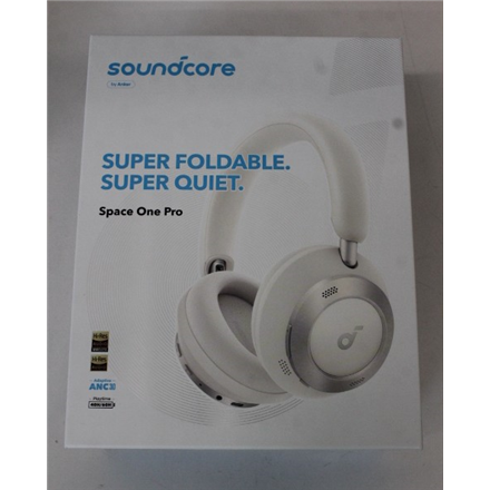 SALE OUT. Anker Soundcore Foldable Headphones | Space One Pro | Bluetooth | Over-ear | Microphone | Cream White | DEMO |