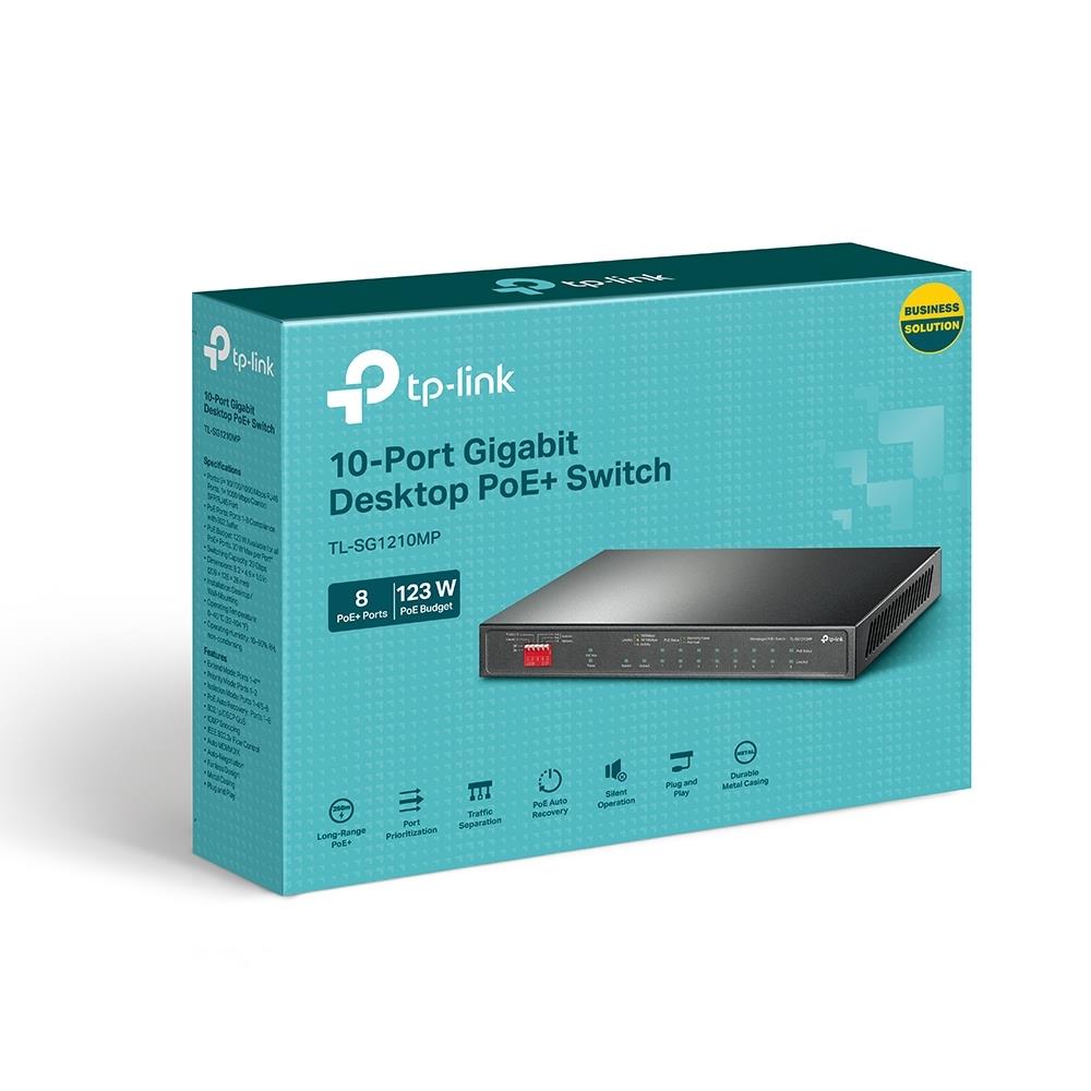 Switch TP-LINK 1xSFP PoE+ ports 8 TL-SG1210MP