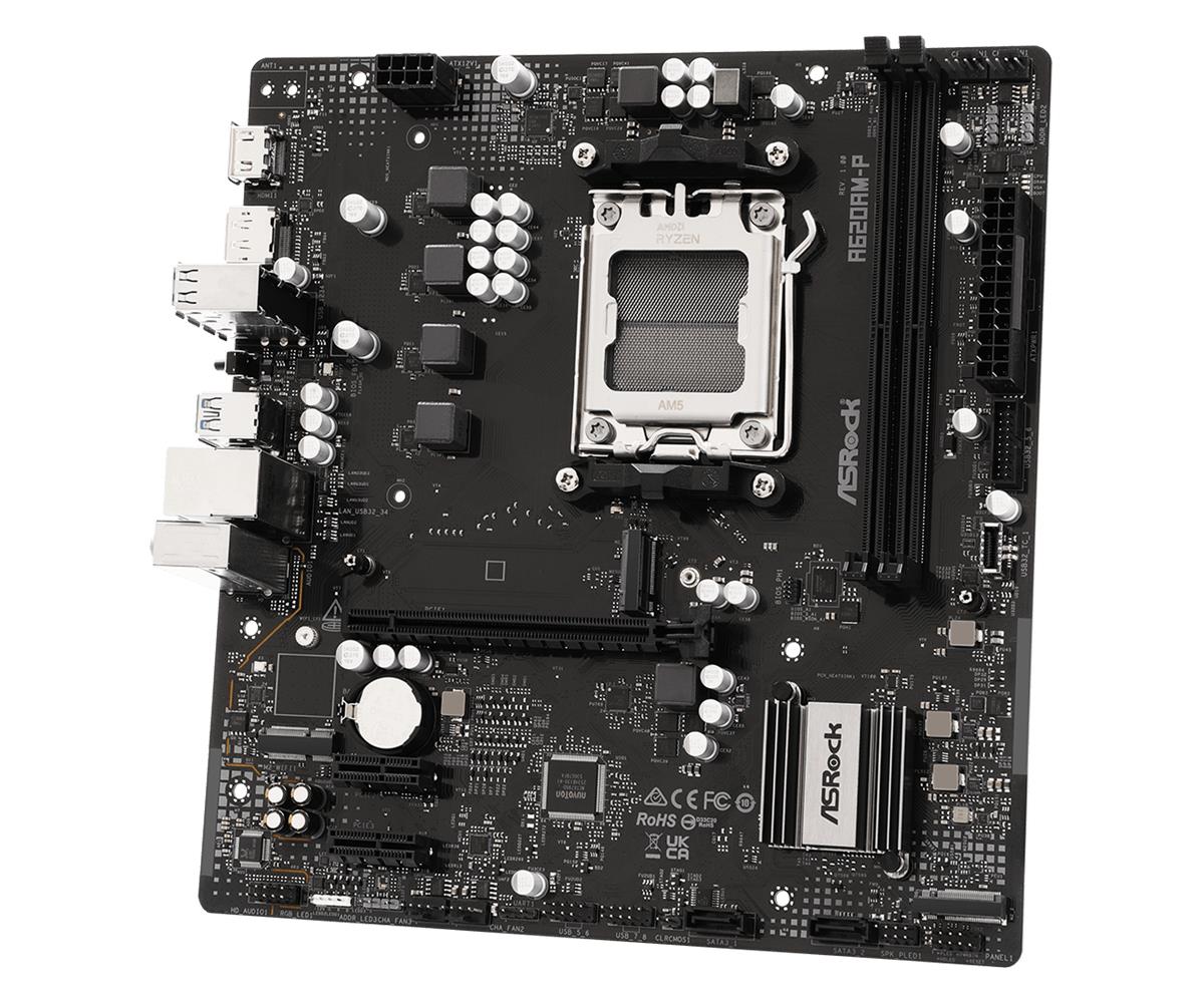 Mainboard ASROCK AMD A620A Socket AM5 micro ATX RAM DDR5-SDRAM 2xSlots 1xNumber of M.2 (M) slots A620AM-P