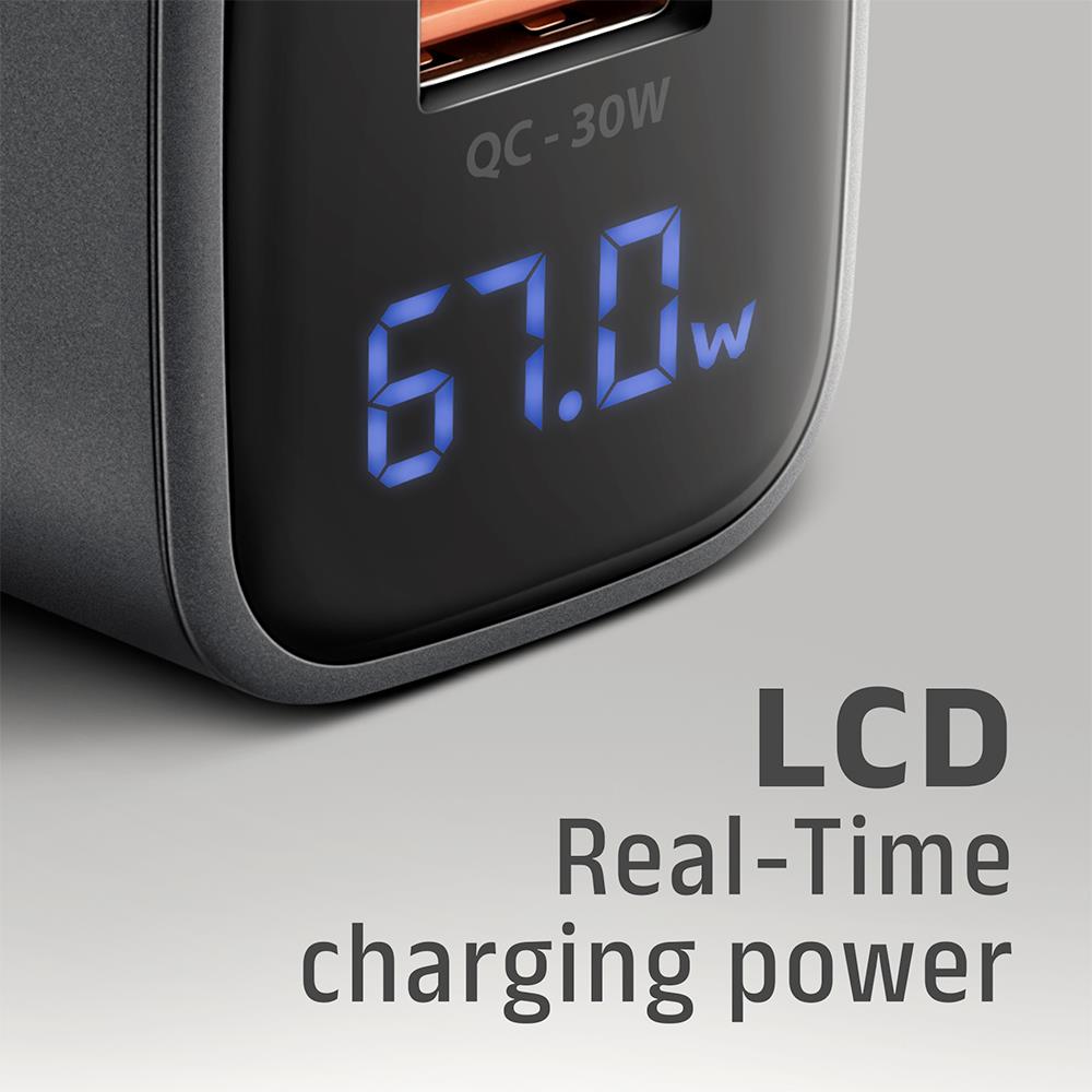 MOBILE CHARGER WALL USB 67W/GAN 2PORT ACU-PQ67D AXAGON
