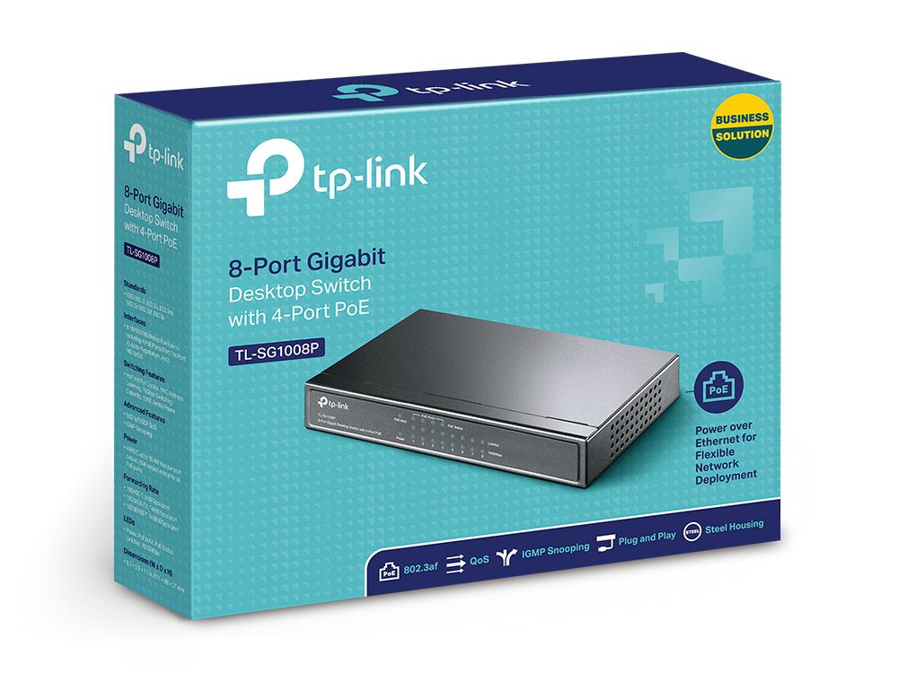 Switch TP-LINK 8x10Base-T / 100Base-TX / 1000Base-T TL-SG1008P