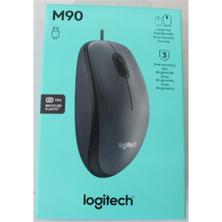 SALE OUT. Logitech M90 optical mouse, USB, Black | Logitech M90 | Wired | Mouse | USB Type-A | Black | DAMAGED PACKAGING
