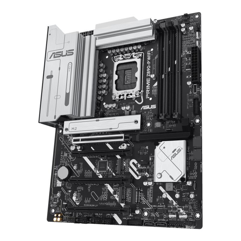 Mainboard ASUS Intel Z890 LGA1851 ATX Memory DDR5 Memory slots 4 3xPCI-Express 4.0 16x 1xPCI-Express 5.0 16x 4xM.2 1xHDMI 1xDisplayPort 1xAudio-In 1xAudio-Out 1xMicrophone 4xUSB 2.0 2xUSB 3.0 1xUSB 3.1 1xUSB-C w/Thunderbolt 1xRJ45 PRIMEZ890-PWIFI