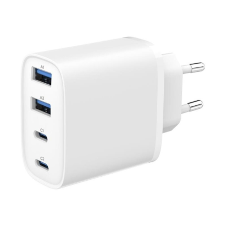 Gembird 4-port 40 W GaN USB PowerDelivery fast charger, White | TA-UC-2A2C-PD40-01-W | 2 x 4 pin USB Type A, 2 x 24 pin 