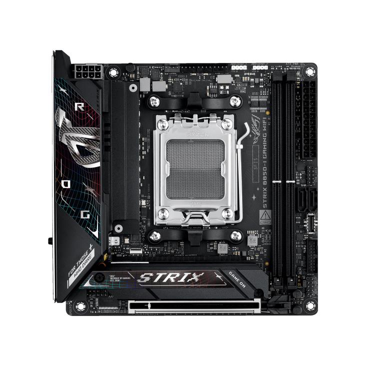 Mainboard ASUS AMD B850 SAM5 Mini-ITX Memory DDR5 Memory slots 2 1xPCI-Express 4.0 16x 1xPCI-Express 5.0 16x 2xM.2 1xHDMI 1xAudio-In 1xAudio-Out 1xMicrophone 2xUSB 2.0 5xUSB 3.2 1xUSB-C 1xOptical S/PDIF 1xRJ45 STRIXB850-IGAMINGWIFI