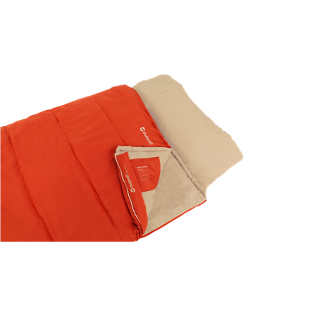 Outwell Contour Lux Red | Sleeping Bag | 220 x 85 cm | -19 to 15 °C | Right Zipper