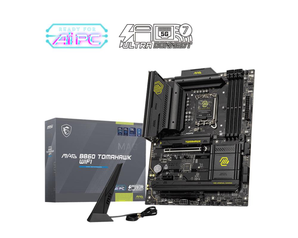 Mainboard MSI Intel B860 Express LGA1851 ATX Memory DDR5 Memory slots 4 1xPCI-Express 4.0 1x 1xPCI-Express 4.0 4x 1xPCI-Express 5.0 16x 3xM.2 1xHDMI 1xDisplayPort 8xUSB 2.0 6xUSB 3.2 3xUSB-C 1xOptical S/PDIF 1xRJ45 3xAudio port 1xThunderbolt