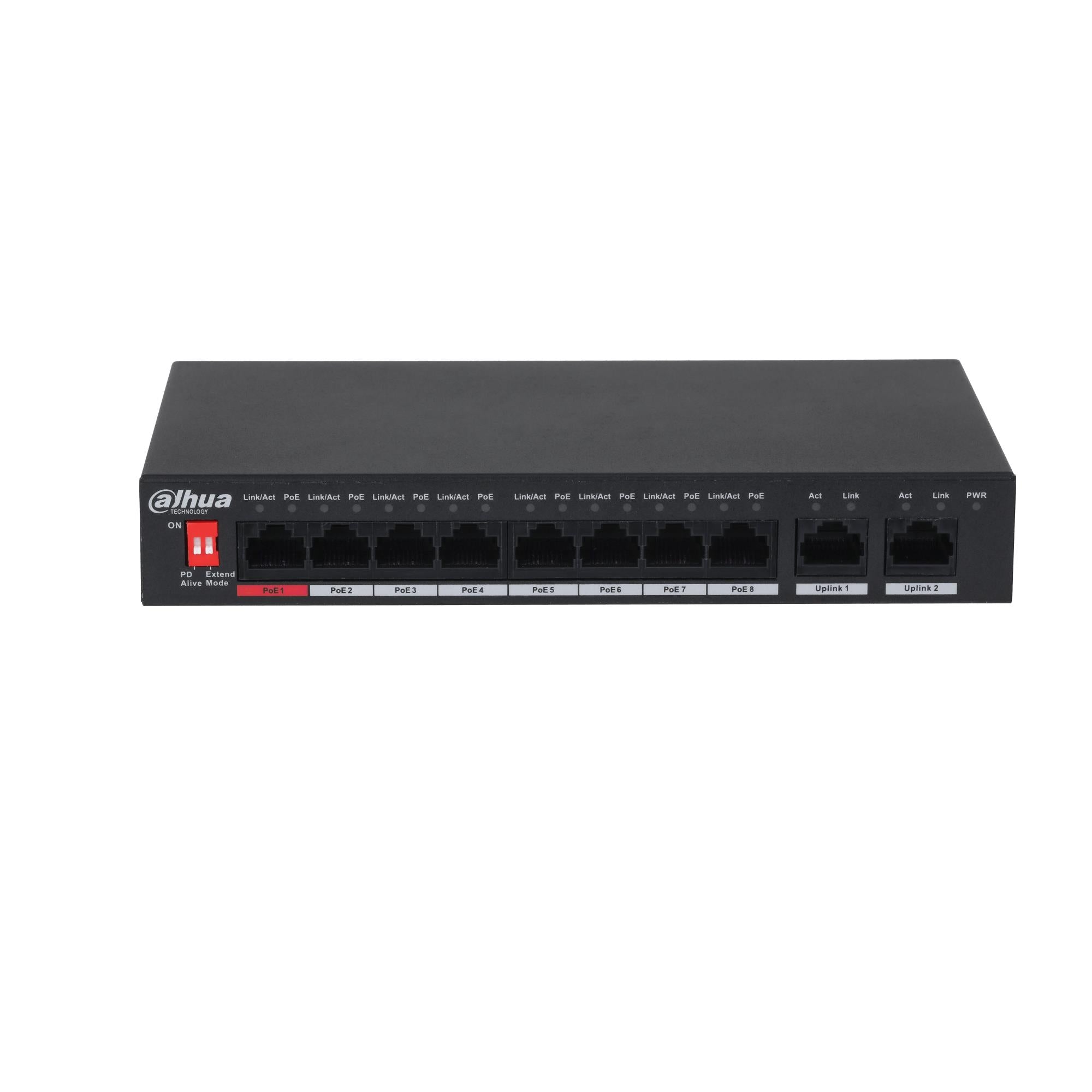 Switch DAHUA PFS3010-8ET-96-V2 Desktop/pedestal PoE ports 8 96 Watts DH-PFS3010-8ET-96-V2
