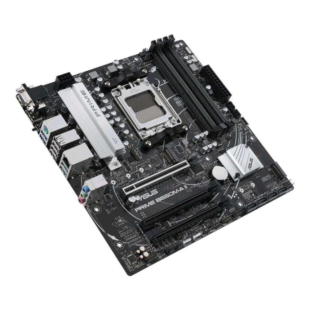 Mainboard ASUS AMD B650 SAM5 Micro-ATX Memory DDR5 Memory slots 4 2xPCI-Express 4.0 16x 2xM.2 1xVGA 1xHDMI 1xDisplayPort 4xUSB 2.0 4xUSB 3.2 1xPS/2 1xRJ45 3xAudio port PRIMEB650M-AII-CSM