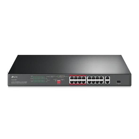 Switch TP-LINK Desktop/pedestal 16x10Base-T / 100Base-TX PoE+ ports 16 TL-SL1218P