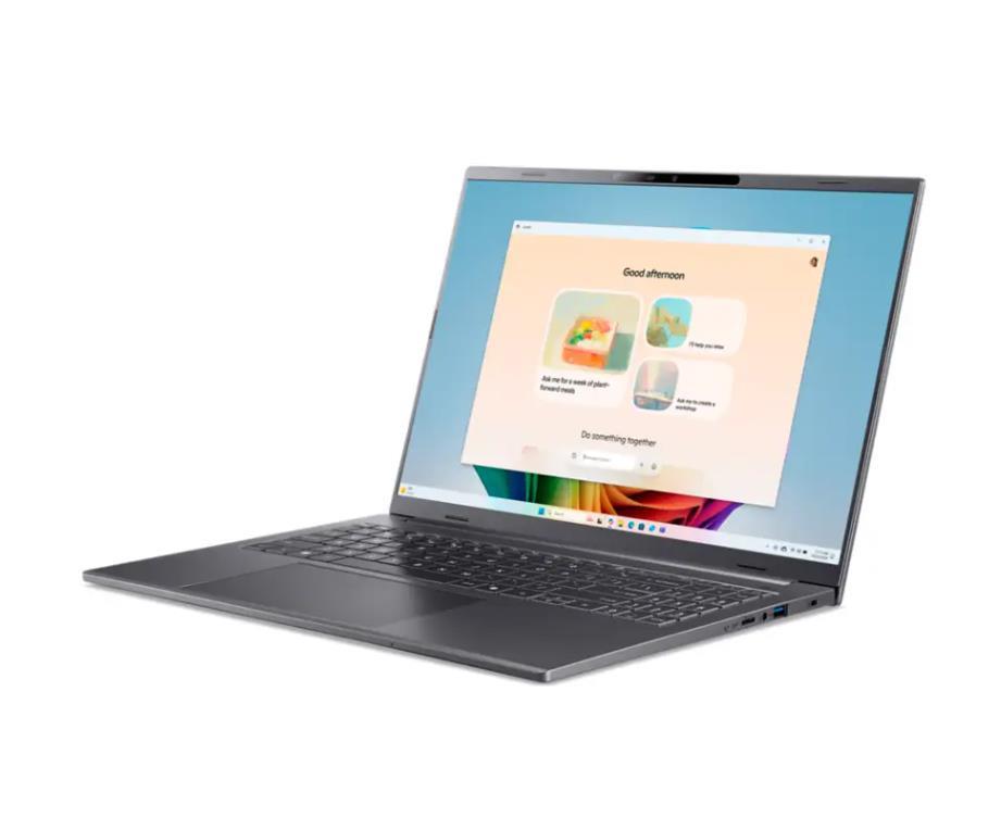 Notebook ACER Aspire Aspire 16 AI A16-11M-X9L6 CPU Qualcomm Snapdragon X X1-26-100 3000 MHz 16" 1920x1200 RAM 32GB LPDDR5x SSD 1TB Qualcomm Adreno GPU Integrated ENG Card Reader microSD Windows 11 Home Steel Grey 1.55 kg NX.JLNEL.002