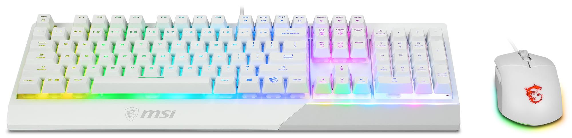 KEYBOARD +MOUSE/VIGOR GK30 COMBO WHITE US MSI