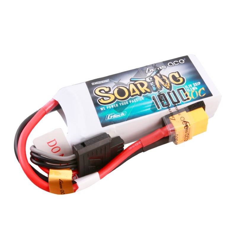 Gens ace G-Tech Soaring 1000mAh 11.1V 30C 3S1P Lipo Battery - Image 1