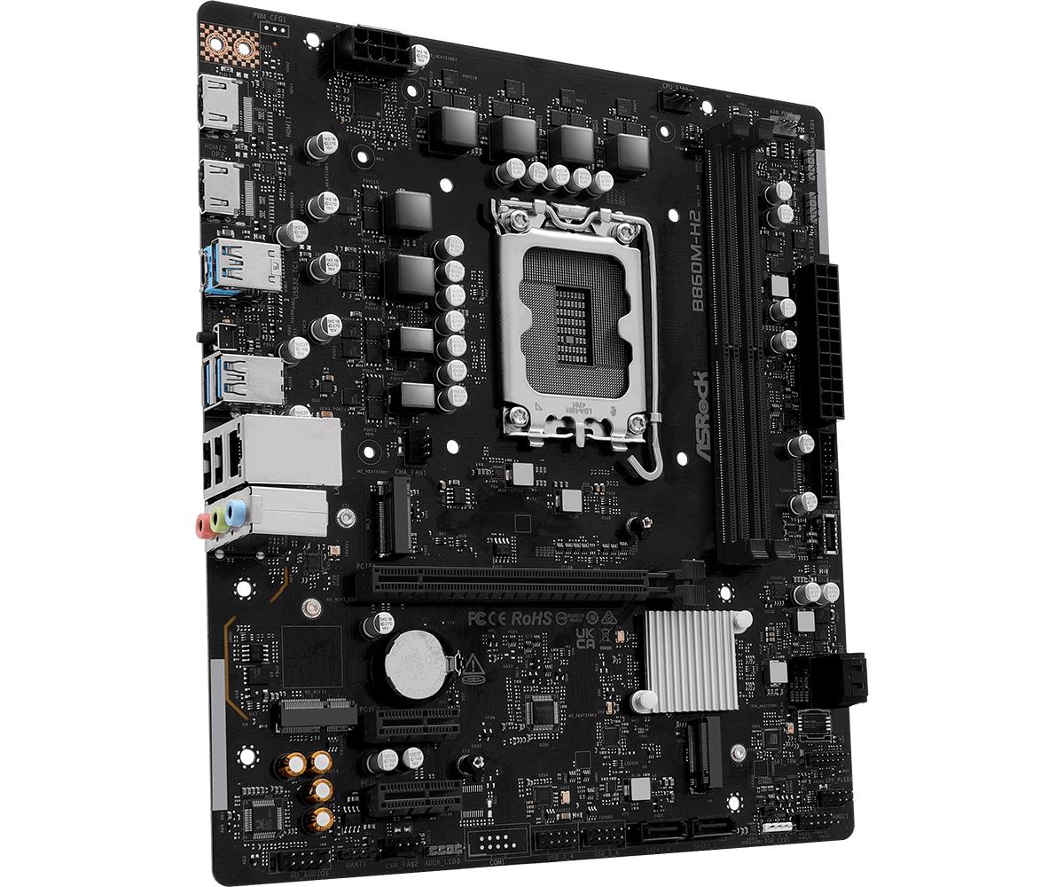 Mainboard ASROCK Intel B860 Express LGA1851 Micro-ATX Memory DDR5 Memory slots 2 B860M-H2