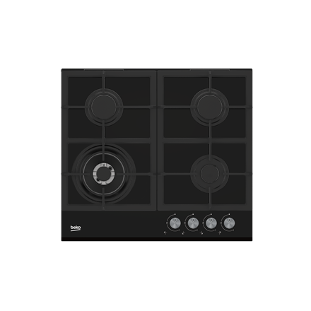 BEKO Hob | HILW64235S | Gas | Number of burners/cooking zones 4 | Rotary knobs | Black