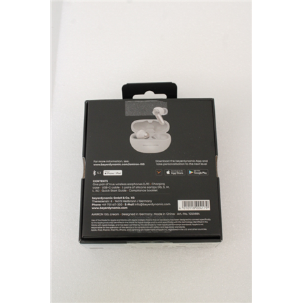 SALE OUT. Beyerdynamic Amiron 100 cream TWS Earphones with charging case, 5 pairs of eartips and USB cable | SALE OUT. B