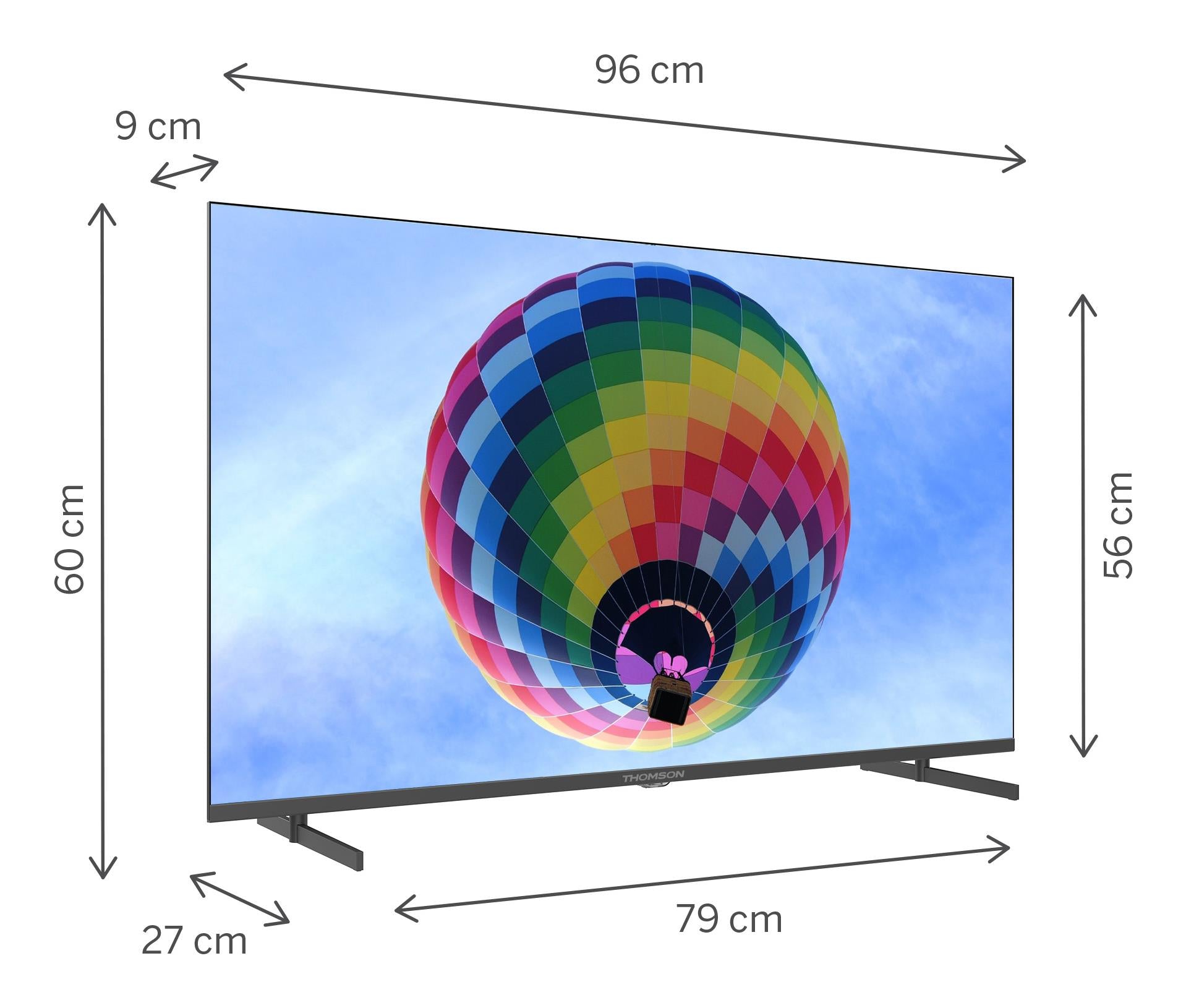 TV Set THOMSON 43" 4K/Smart QLED 3840x2160 Wireless LAN Bluetooth Google TV Black 43QG4S14