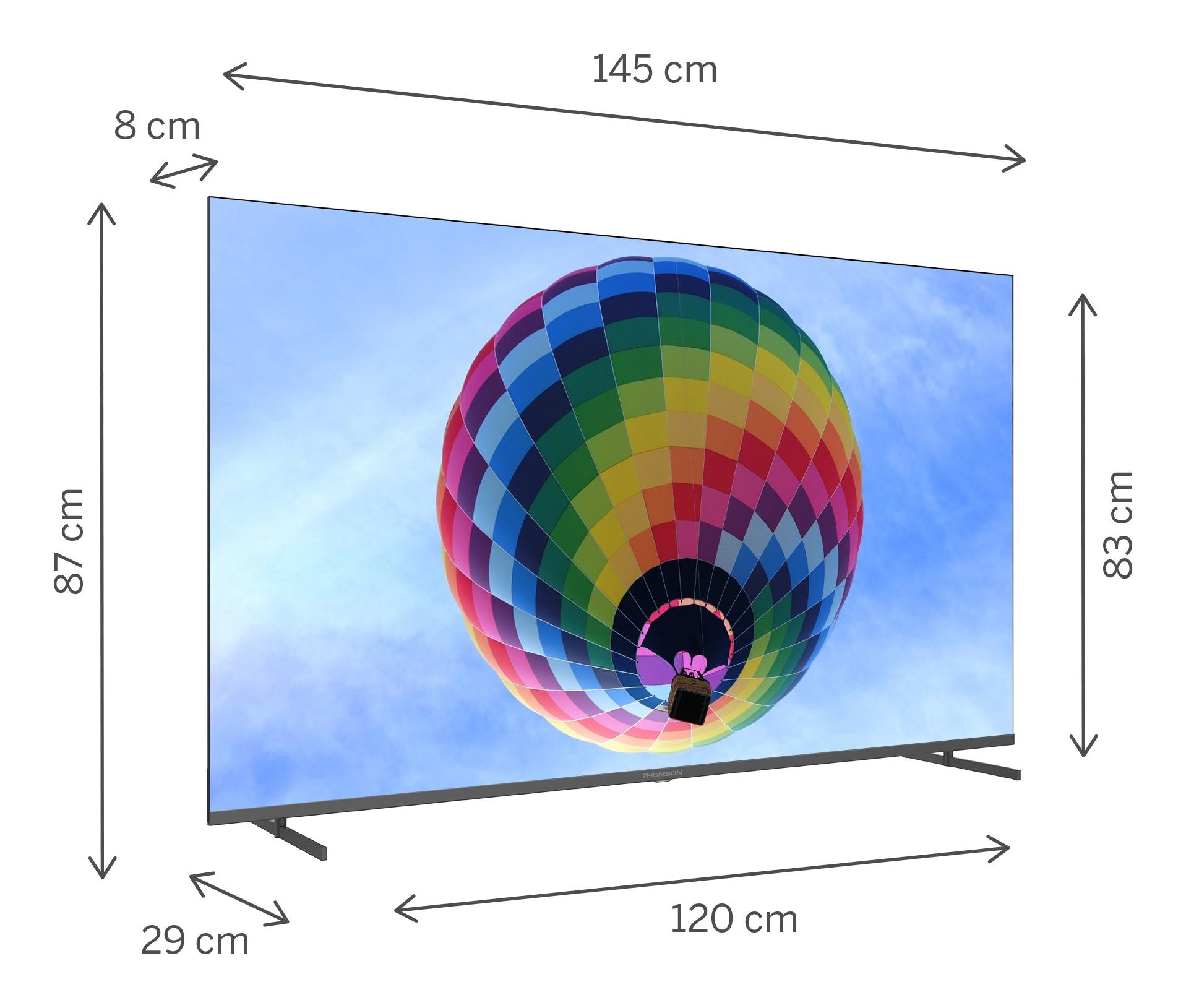 TV Set THOMSON 65" 4K/Smart QLED 3840x2160 Wireless LAN Bluetooth Google TV Dark Grey 65QG4S14
