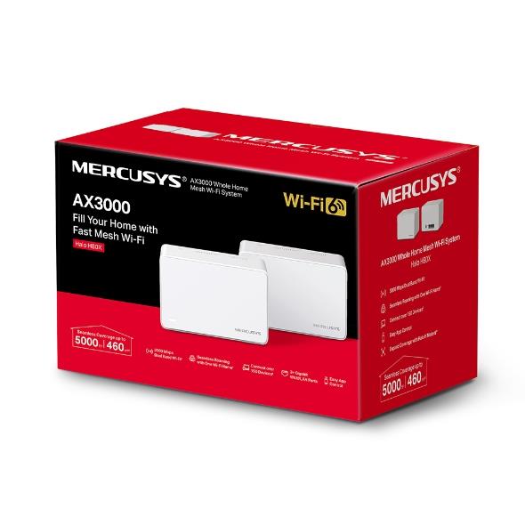 Wireless Router MERCUSYS Wireless Router 2-pack 3000 Mbps Mesh 3x10/100/1000M HALOH80X(2-PACK)