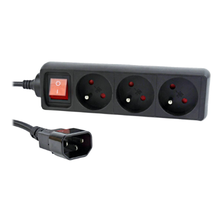 EnerGenie | Power strip, 3 FR sockets, 10 A, C14 plug | EG-PSU3F-01