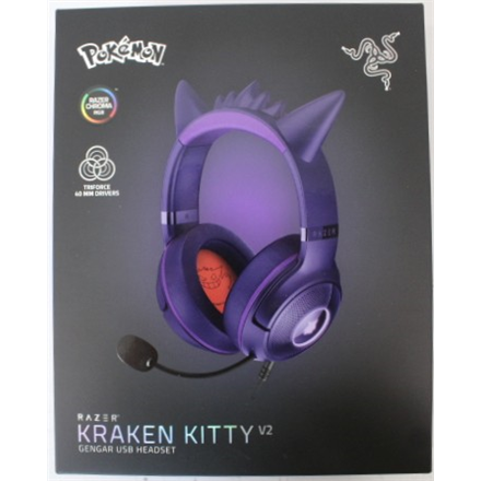 SALE OUT. Razer Kraken Kitty V2 Headset, Pokémon Gengar Ed. | Razer Headset | Kraken Kitty V2 | Yes | Wired | Over-ear |
