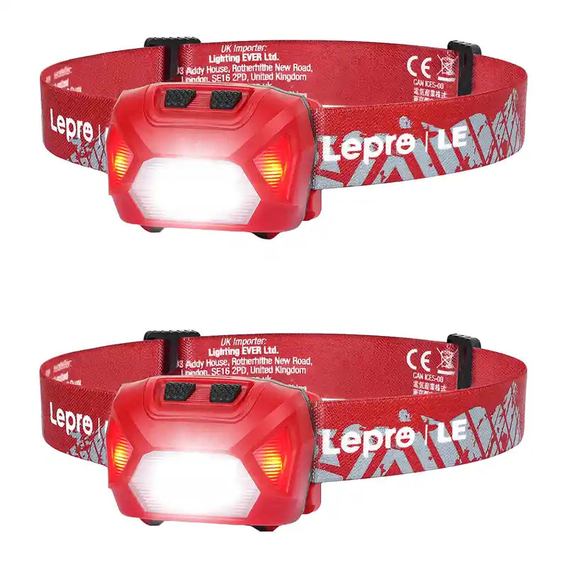 LEPRO 320014-R-2 USB Headlamp, 2-Pack - Image 1