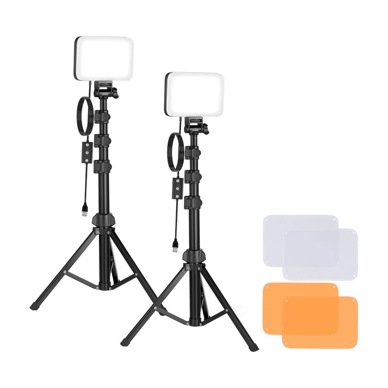 Neewer BP66 studio set two LED lamps + filters + tripods - Image 1