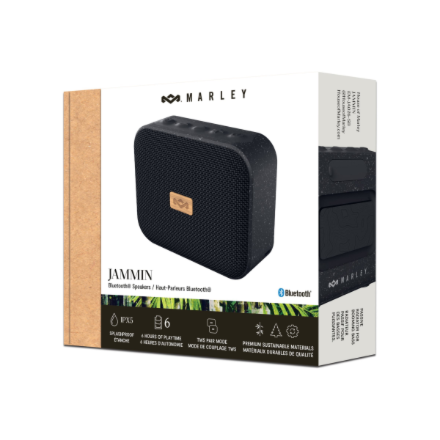 Marley Speaker | Jammin | Waterproof | Bluetooth | Signature Black | Portable | Wireless connection
