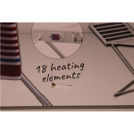 SALE OUT. | Adler Foldable electric clothes drying rack | AD 7821 | 220 W | Silver/White | DAMAGED PACKAGING