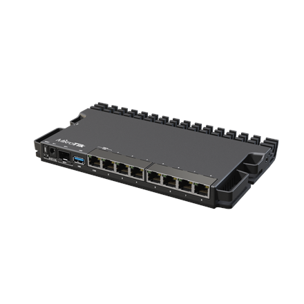 MikroTik Wired Ethernet Router RB5009UG+S+IN, Quad core 1.4 GHz CPU, 1xSFP+, 7xGigabit LAN, 1x2.5G LAN, 1xUSB, Can be po