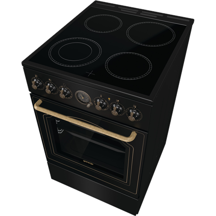 Gorenje Cooker | GECS5B70CLB | Hob type Vitroceramic | Oven type Electric | Black | Width 50 cm | Depth 59.4 cm | Energy